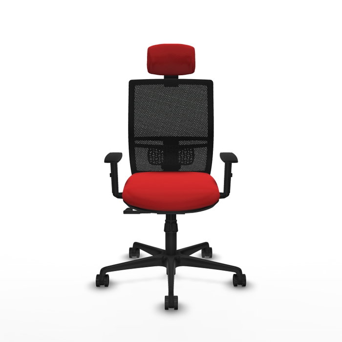 PIQUERAS Y CRESPO Silla de oficina Yunquera con mecanismo Sincro, Rojo y Negro