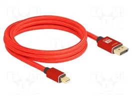 DeLOCK Cable Mini DisplayPort a DisplayPort 8K 60 Hz 2 m Rojo Metal
