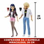 Bandai Pack de 2 muñecos Miraculous Marinette y Adrien 26 cm