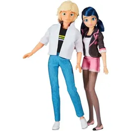 Bandai Miraculous Pack 2 Muñecos Marinette y Adrien P50377 - 26 cm