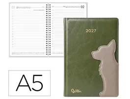 Liderpapel Agenda Itaca 2027 Día Página A5 Bilingüe Encuadernada