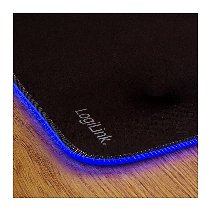 LogiLink Alfombrilla de ratón gaming con LED RGB, 350x260x3mm, Soft