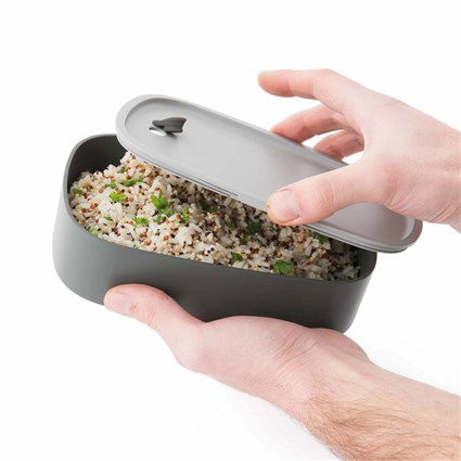 Berghoff 3950126 Fiambrera Dual Apta Microondas Y Congelador Para Llevar Comida Sana Y Equilibrada