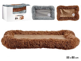 Mascow Cuna para Mascota Suave Gris/Marrón 55 x 85 cm (Set de 12)