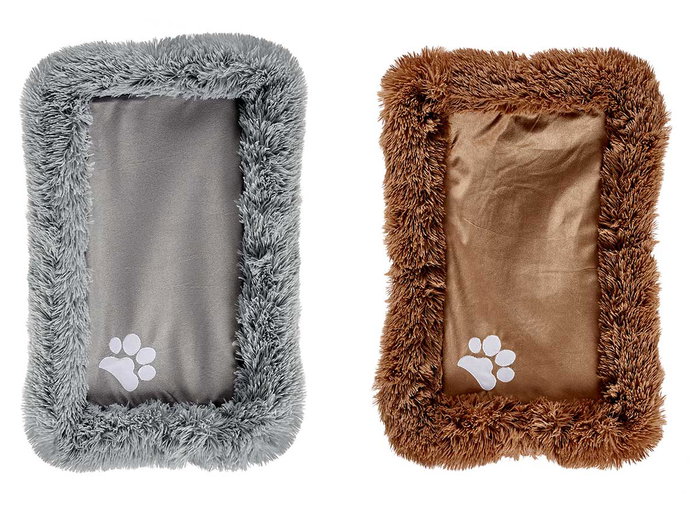 Mascow Cuna para Mascota Suave Gris/Marrón 55 x 85 cm (Set de 12)