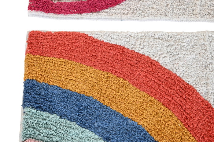 DKD Home Decor Alfombra de Baño Algodón Arco Iris Multicolor 50x80 cm