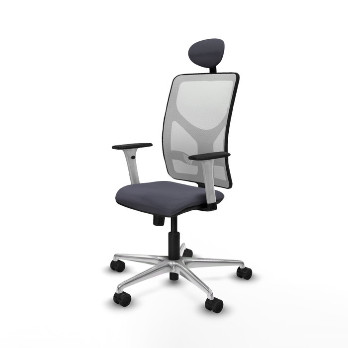 PIQUERAS Y CRESPO Silla de oficina Motilla con mecanismo Sincro Gris/Blanco