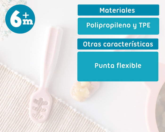 KioKids Set 2 Precucharas Rosa Para Bebés +6 Meses
