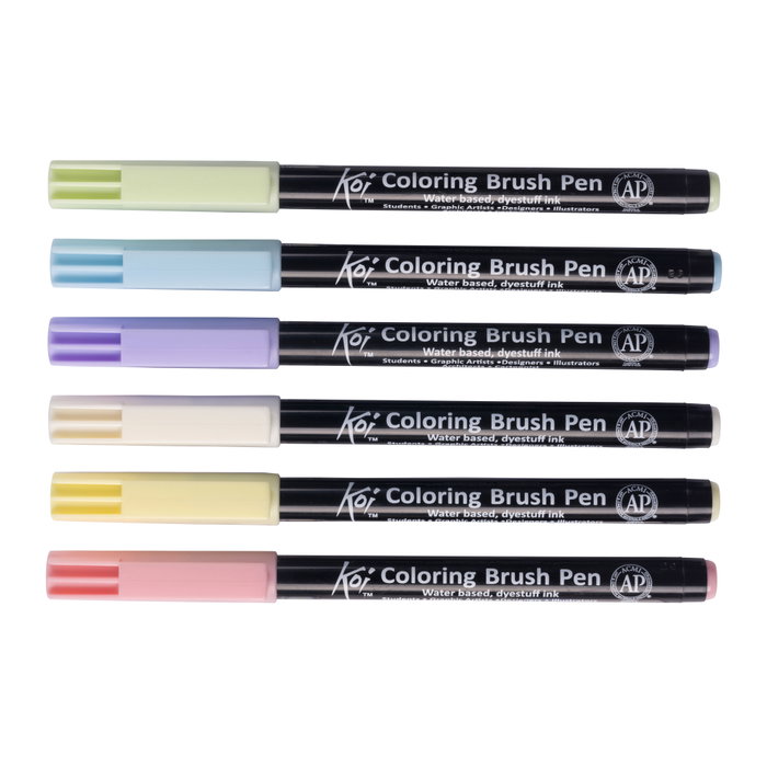Sakura Koi Coloring Brush Pen Set Pastel de 6 colores Sakura Koi Coloring Brush Pen Set Pastel de 6 colores