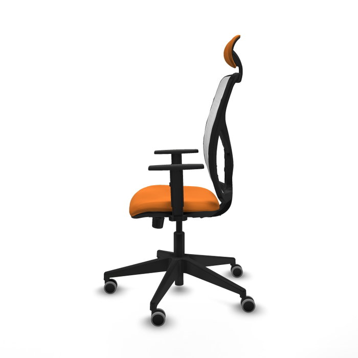 PIQUERAS Y CRESPO Silla de oficina Motilla con mecanismo Sincro, Naranja y Blanco