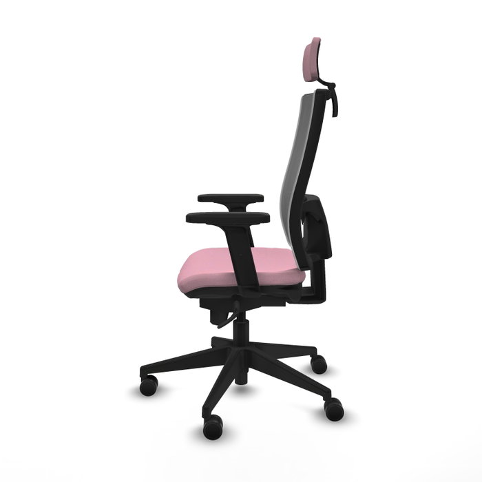 PIQUERAS Y CRESPO Silla de oficina Horna Rosa y Gris con Mecanismo Sincro PIQUERAS Y CRESPO Silla de oficina Horna Rosa y Gris con Mecanismo Sincro