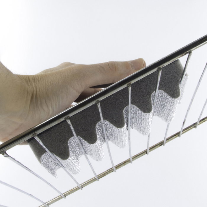 Je cherche une Idee Estropajo Especial Parrilla con Forma de Olas para Limpieza Fácil y Profunda, Colores Surtidos, 14x8,7 cm