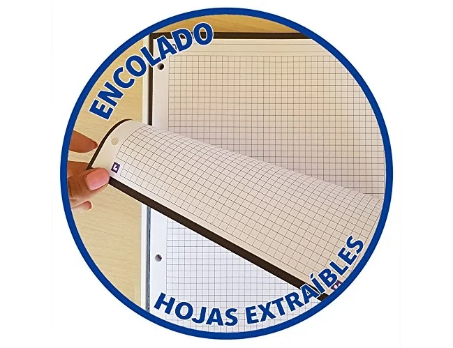 Oxford Recambio Color Oxford Din A4 Azul 80 Hojas Cuadros 5 mm 4 Taladros