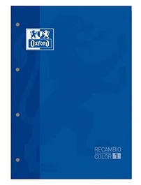 Oxford Recambio Color Oxford Din A4 Azul 80 Hojas Cuadros 5 mm 4 Taladros
