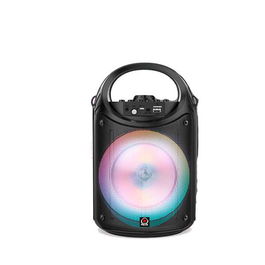 Reig Altavoz Bluetooth con Micrófono, Luces LED, USB y Radio - 19.4x18.9x3.02 cm