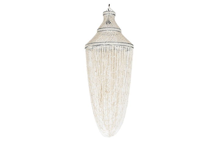 DKD Home Decor Lamps 2c 24 Lámpara de Techo con Conchas Hecho a Mano 54 x 54 x 130 cm