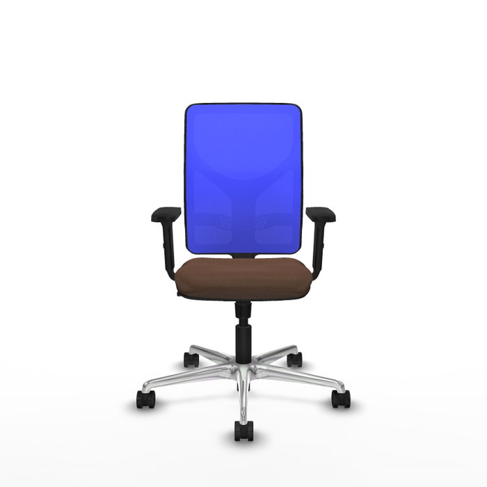 PIQUERAS Y CRESPO Silla de oficina Motilla con mecanismo Sincro, Azul y Marrón oscuro