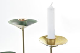 DKD Home Decor Candelabro Oriental Dorado Verde Menta Metal 19 x 20 x 19 cm (2 Unidades)