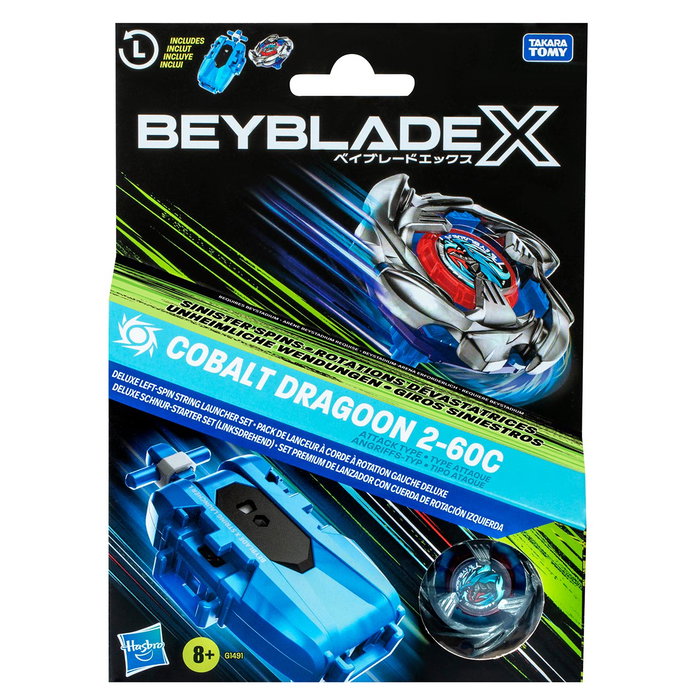 Hasbro Beyblade X Set Premium Cobalt Dragoon 2-60C de rotación izquierda Hasbro Beyblade X Set Premium Cobalt Dragoon 2-60C de rotación izquierda