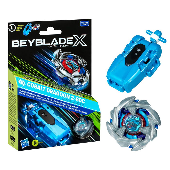 Hasbro Beyblade X Set Premium Cobalt Dragoon 2-60C de rotación izquierda Hasbro Beyblade X Set Premium Cobalt Dragoon 2-60C de rotación izquierda