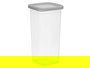 Leknes Bote Cuadrado Tapa Gris 1,5L 10.8x21.7x10.8cm Plástico Transparente (Set de 24)