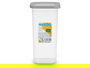 Leknes Bote Cuadrado Tapa Gris 1,5L 10.8x21.7x10.8cm Plástico Transparente (Set de 24)