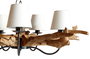 DKD Home Decor Lámpara Techo Item Home 90 x 90 x 35 cm Teca Hierro