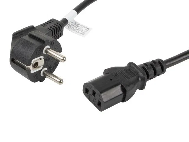 Lanberg Cable de Alimentación Schuko CEE 7/7 a IEC 320 C13, 1.8m