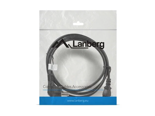Lanberg Cable de Alimentación Schuko CEE 7/7 a IEC 320 C13, 1.8m