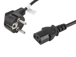Lanberg Cable de Alimentación Schuko CEE 7/7 a IEC 320 C13, 1.8m