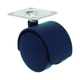 Rueda de mobiliario Nylon negra 40Ø placa 42x42 30K 18H0002