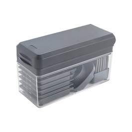 Metaltex Slice Cube Cortador y Rallador de Verduras Multifunción con 10 Cuchillas de Acero Inoxidable, Recipiente 1.5L y Tapa - 23.5x10.5x14 cm