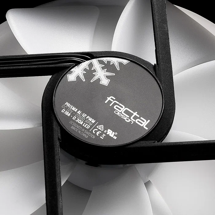Fractal Design Ventilador Prisma AL-12 PWM ARGB - Ventilador PC 120mm Negro/Blanco con LED RGB y Control PWM - 1 Unidad