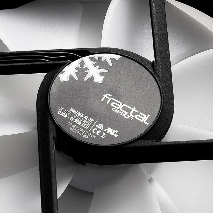 Fractal Design Ventilador Prisma AL-12 PWM ARGB - Ventilador PC 120mm Negro/Blanco con LED RGB y Control PWM - 1 Unidad