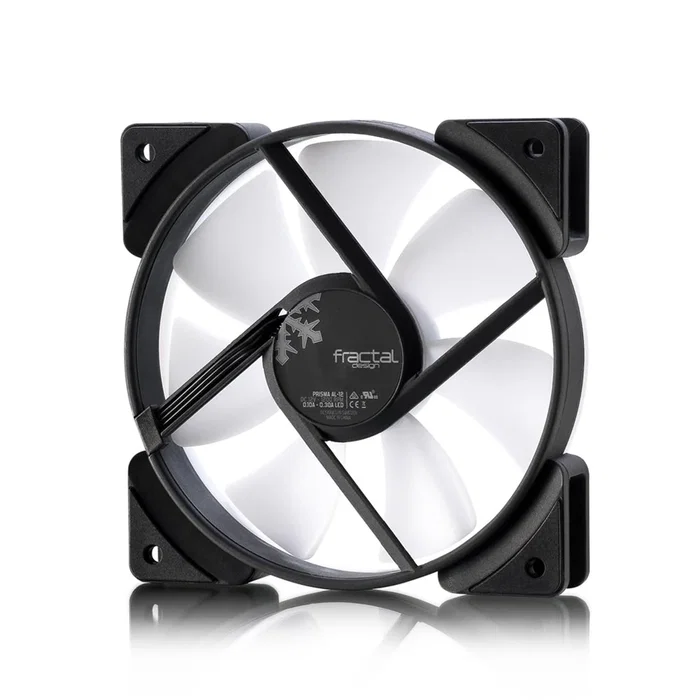 Fractal Design Ventilador Prisma AL-12 PWM ARGB - Ventilador PC 120mm Negro/Blanco con LED RGB y Control PWM - 1 Unidad