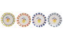 DKD Home Decor Set de 4 Platos de Gres Limones 25 con Relieve, Colores Surtidos