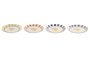 DKD Home Decor Set de 4 Platos de Gres Limones 25 con Relieve, Colores Surtidos