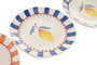 DKD Home Decor Set de 4 Platos de Gres Limones 25 con Relieve, Colores Surtidos