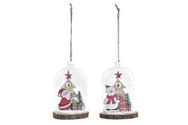 DKD Home Decor Decoración Colgante Navidad Tradicional Rojo 8 x 12 x 8 cm (6 Unidades)