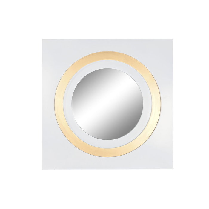 Espejo de pared Home ESPRIT Blanco Dorado 90 x 4 x 90 cm Espejo de pared Home ESPRIT Blanco Dorado 90 x 4 x 90 cm