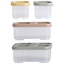 Day Juego de 4 Cajas Almacenamiento Alimentos 700ml 320ml 120ml Microondas Lavavajillas Verde Arena
