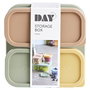 Day Juego de 4 Cajas Almacenamiento Alimentos 700ml 320ml 120ml Microondas Lavavajillas Verde Arena