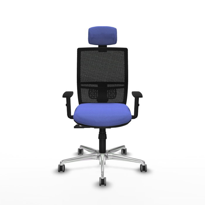 PIQUERAS Y CRESPO Silla de oficina Yunquera con mecanismo Sincro, Azul claro y Negro