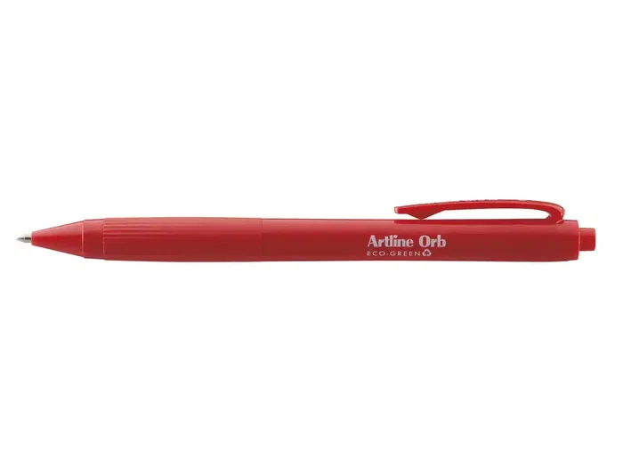 Artline Orb ECO Green Bolígrafo Retráctil con Tinta Aceite, Punta 1 mm, Color Rojo, Fabricado con 50% Material Reciclado Artline Orb ECO Green Bolígrafo Retráctil con Tinta Aceite, Punta 1 mm, Color Rojo, Fabricado con 50% Material Reciclado