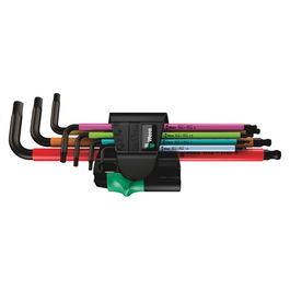 Wera 950/7 Juego de Llaves Allen Hex-Plus Multicolour Magnet 1, Métrico, 7 Piezas, 1.5-6 mm