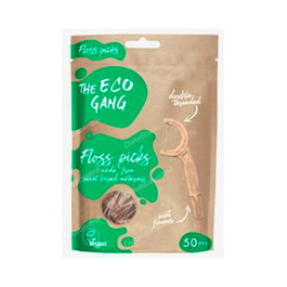 THE ECO GANG Floss Picks Menta 50Ud - Hilo Dental con Pico Biodegradable y Vegano para Higiene Bucal