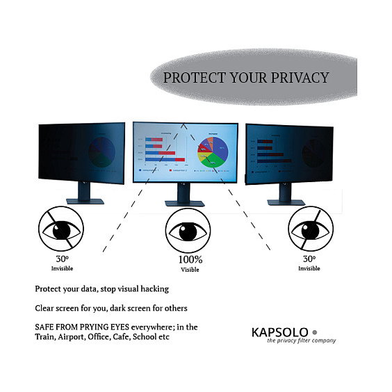 KAPSOLO Filtro de privacidad 2-Way Plug In para 35,56cm (14,0'') Wide 16:9