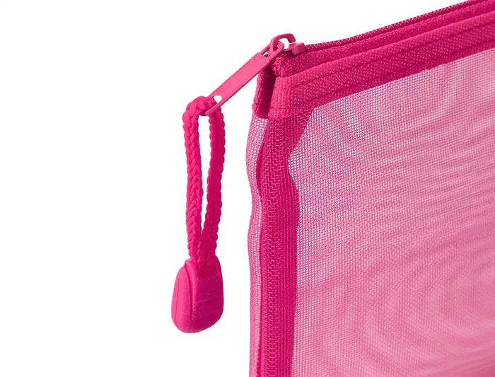 Liderpapel Bolsa Zipper Bag Poliéster Transpirable Multiusos DIN A6 Rosa