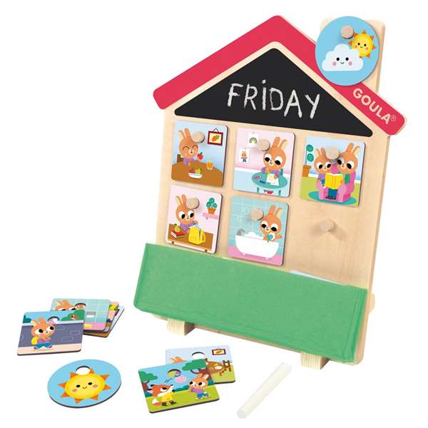 Diset Juego Rutinas Diarias para Niños 2 Años, Ayuda a Aprender y Organizar Rutinas, Incluye Casa de Madera y Tarjetas