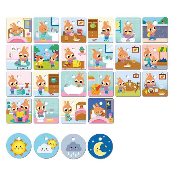 Diset Juego Rutinas Diarias para Niños 2 Años, Ayuda a Aprender y Organizar Rutinas, Incluye Casa de Madera y Tarjetas